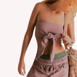 Free People FP Movement Swish Top in Vanilla Fig XS